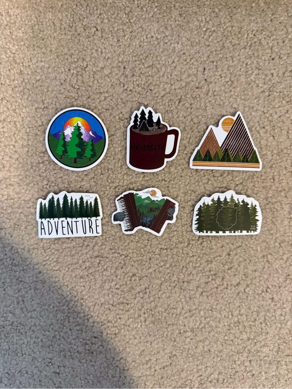 NWOT Adventure Forest Sticker Pack - Green, Brown, and Multicolor
